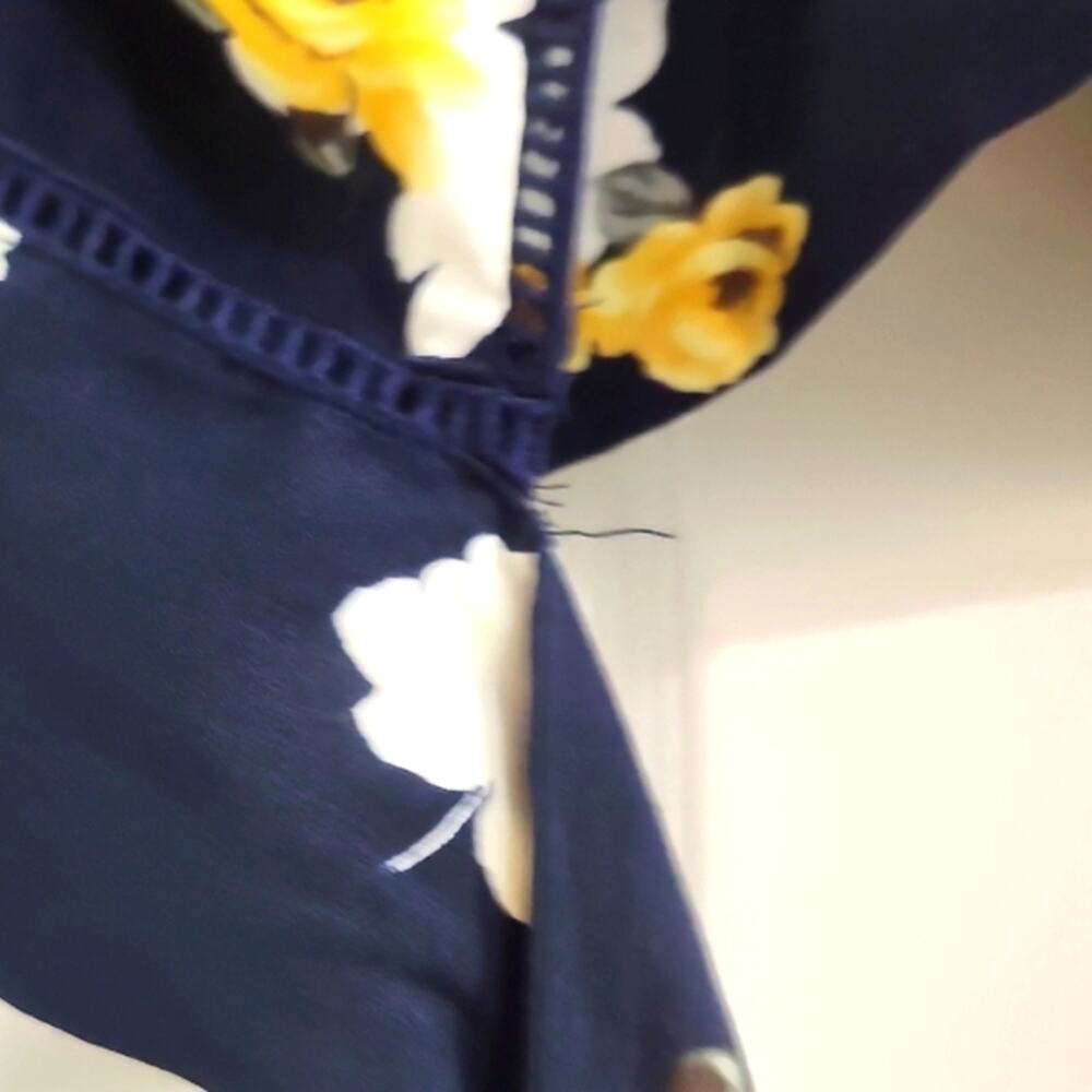 J.O.A. Navy Floral Tie-Front Top - Picture 5 of 12
